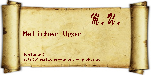 Melicher Ugor névjegykártya